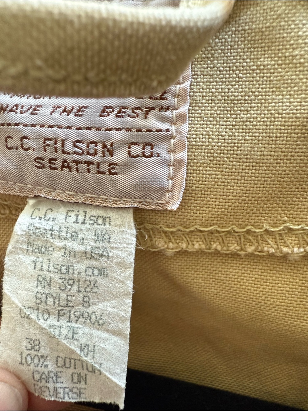 Vintage 2010 Filson  Tan Canvas Utility Vest - Men's Workwear size 38(m) - Picture 9 of 9